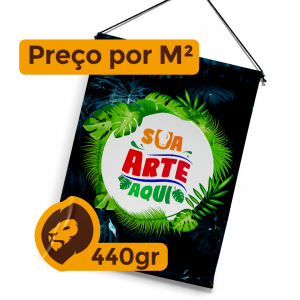 BANNER 440G (Bastão, Ponteira, Cordinha) Couchê 440g  COLORIDO ACABAMENTO BRILHO  